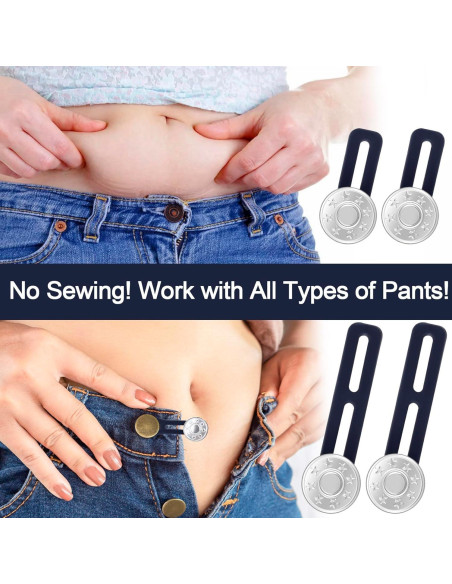 10 Extensores de Botón para Jeans Isslly - Ajustador Cintura