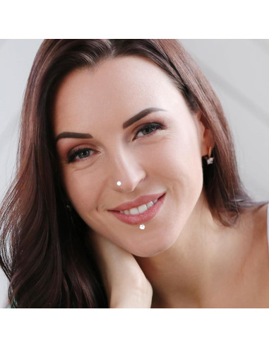 28 Piezas Retenedores de Piercing Nasal Lusofie Acrílico Claro 20G