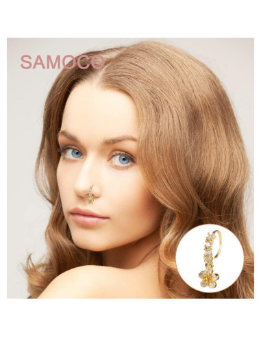 Juego de 20 Aros de Nariz de Acero Inoxidable Baño Oro 14K