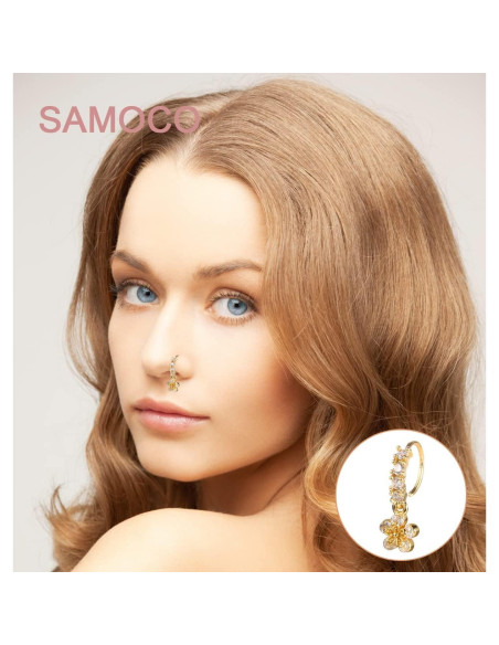 Juego de 20 Aros de Nariz de Acero Inoxidable Baño Oro 14K