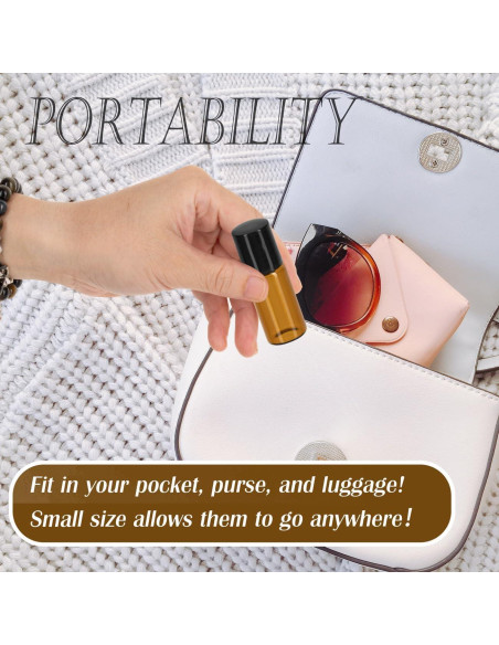 Botellas de Rodillo de 3ml ZEJIA - Paquete de 12 Vidrio Ámbar