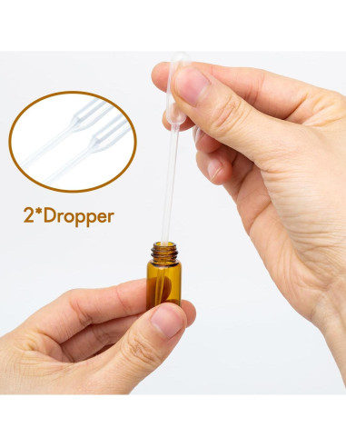 Botellas de Rodillo de 3ml ZEJIA - Paquete de 12 Vidrio Ámbar