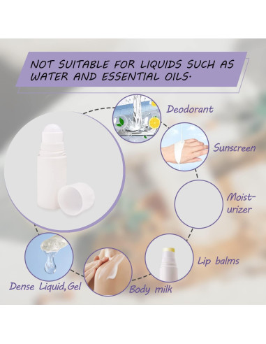 8 Botellas de Desodorante Roll On 50ml BOSMIOW Recargables