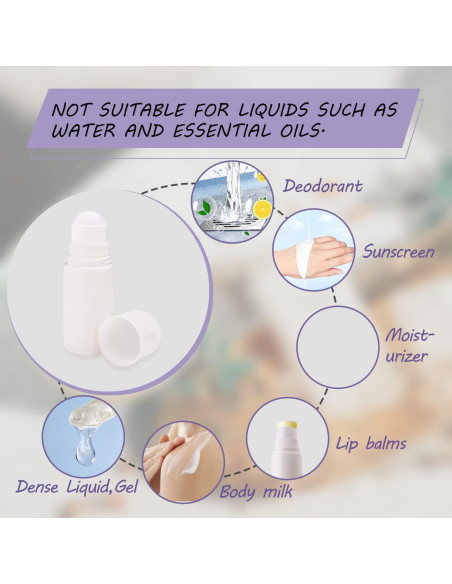 8 Botellas de Desodorante Roll On 50ml BOSMIOW Recargables