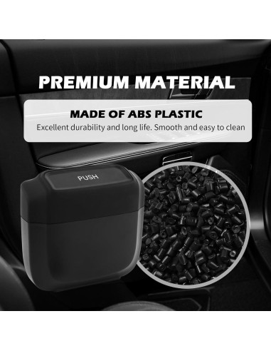 Mini Basurero de Coche Figpade con Tapa y 60 Bolsas - Negro