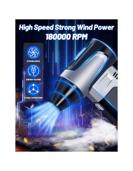 Soplador de Aire Comprimido HOTPEAK TF01 Recargable 180000 RPM