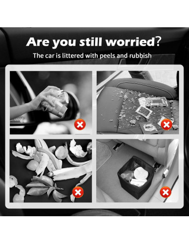 Mini Basurero de Coche Figpade con Tapa y 60 Bolsas - Negro