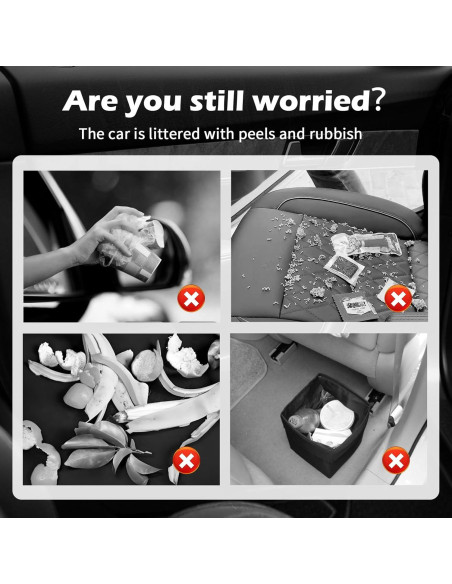 Mini Basurero de Coche Figpade con Tapa y 60 Bolsas - Negro