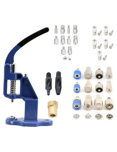 Máquina de Prensa Manual DZNTOOLS con 17 Troqueles para Botones y Remaches