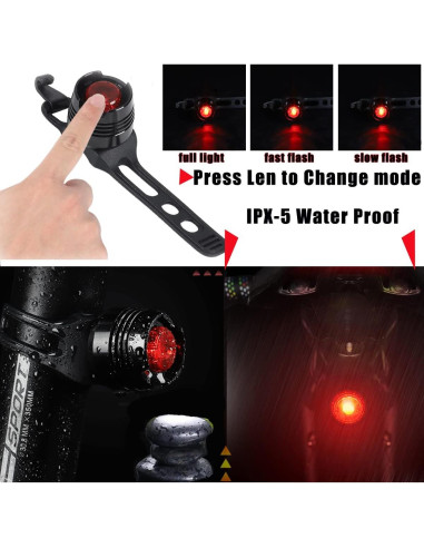 Luz Trasera de Bicicleta LED Constefire RZJ-2BL-BR 2 Piezas