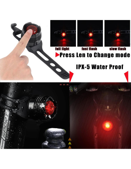 Luz Trasera de Bicicleta LED Constefire RZJ-2BL-BR 2 Piezas