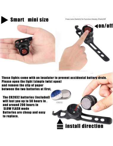 Luz Trasera de Bicicleta LED Constefire RZJ-2BL-BR 2 Piezas