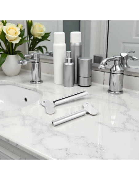 Juego de 2 Llaves Exprimidoras de Tubo Metal Plateado Junfamilee