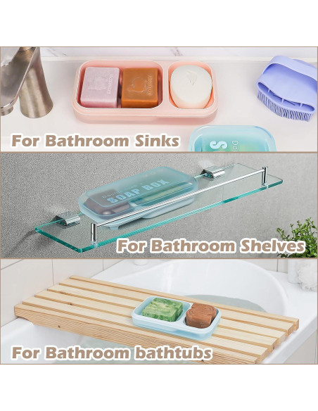 Plato de Jabón Doble AIDIMMING Azul Claro 20.1x10.9 cm