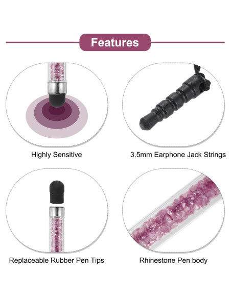 Bolígrafos Stylus MECCANIXITY 5pcs Capacitivo Púrpura