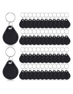 100 Etiquetas NFC Llaveros Beeveer 504 Bytes Negro