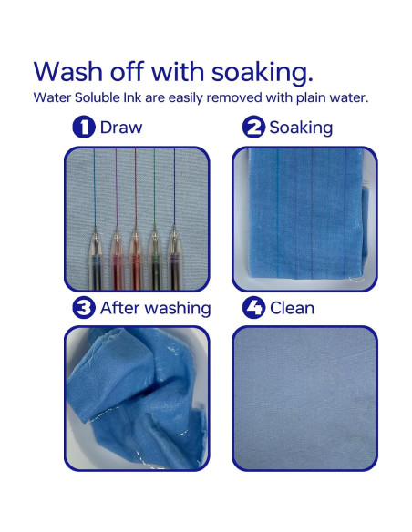 Bolígrafo de Tela Borrable Dinggaogao 5 Colores 20 Recargas