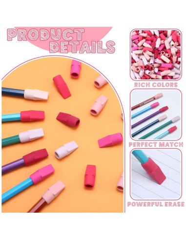 240 Gomas de Borrar para Lápiz Dunzoom Rosa - Accesorios Escolares