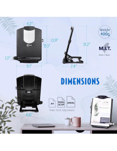 Soporte de Documento Ajustable EHO Negro para A4 2