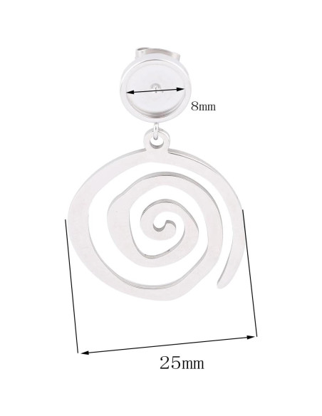 20pcs Bandejas de Aretes de Acero Inoxidable Reidgaller 8mm