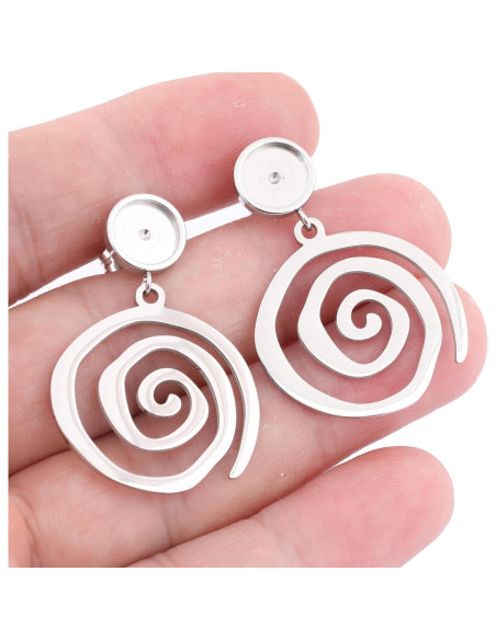 20pcs Bandejas de Aretes de Acero Inoxidable Reidgaller 8mm