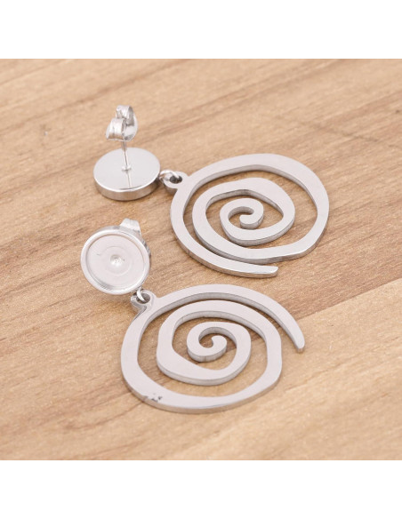 20pcs Bandejas de Aretes de Acero Inoxidable Reidgaller 8mm