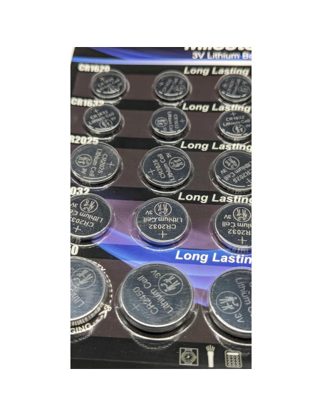 25 Pzs Baterías de Botón Litio 3V Milestock CR1620 CR1632 CR2025 CR2032 CR2450