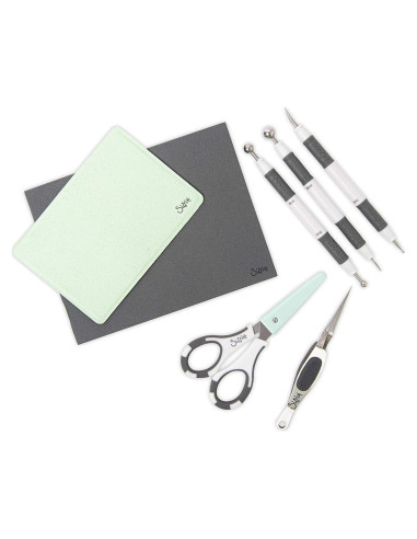 Kit de Esculpido en Papel Sizzix 10 Piezas Floral Gris