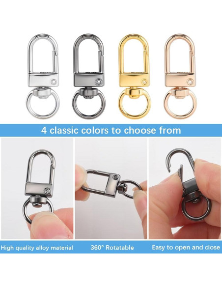 Gancho Giratorio de Llavero CRASPIRE 36Pcs 4 Colores 33mm