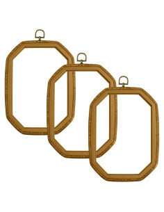 Aros de Bordado 3-Pack 26x19 cm - Madera Vintage Holyenten