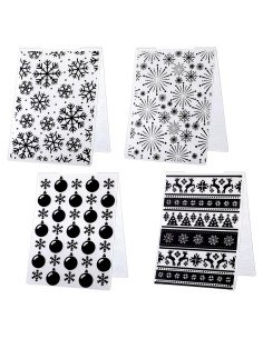 4 Piezas Carpetas de Embossing Plásticas Navidad Patelai