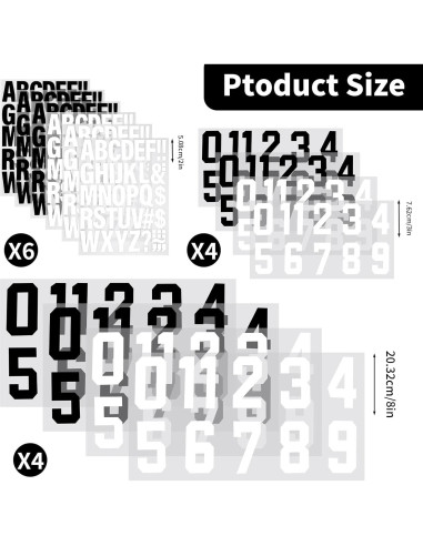 358 Piezas Letras y Números Termoadhesivos WAYASDCU
