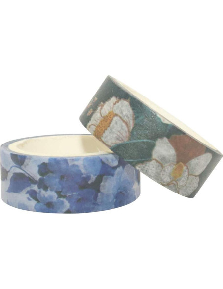 Cinta Washi Decorativa YUBBAEX 10 Rollos Flores Tono Frío