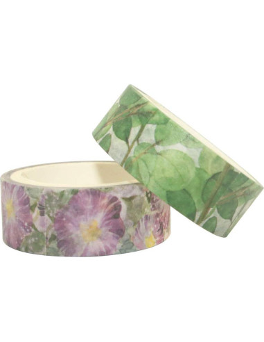 Cinta Washi Decorativa YUBBAEX 10 Rollos Flores Tono Frío