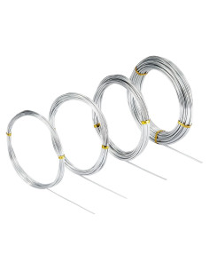 Alambre de Artesanía de Aluminio Zxmissu 4 Pcs 1-3mm 10m Plata