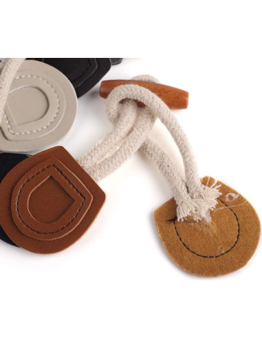 4 Juegos de Cierre Toggle Cuero PU y Madera Teensery 16cm