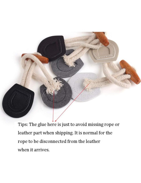 4 Juegos de Cierre Toggle Cuero PU y Madera Teensery 16cm