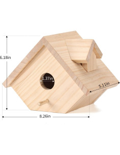 Casa para Aves de Madera YY-1 para Exterior 21x13x16 cm 2