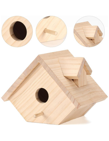 Casa para Aves de Madera YY-1 para Exterior 21x13x16 cm
