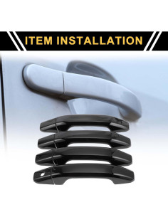 Cubierta de Manija de Puerta Exterior REPAIROCK 4 Pcs ABS Negro 2