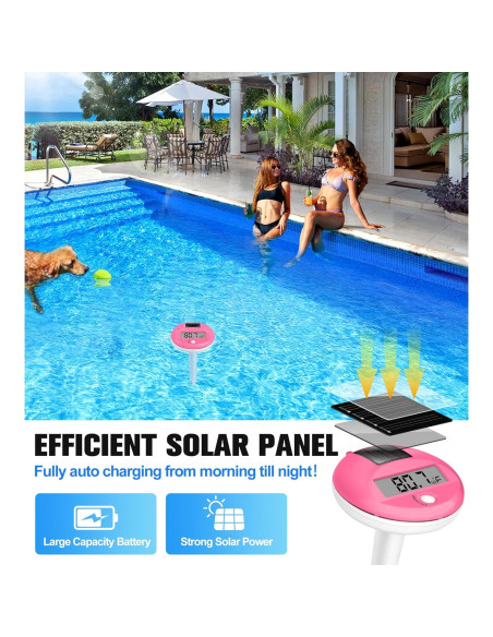 Termómetro Digital Flotante FirstE 2025 para Piscina Rosa