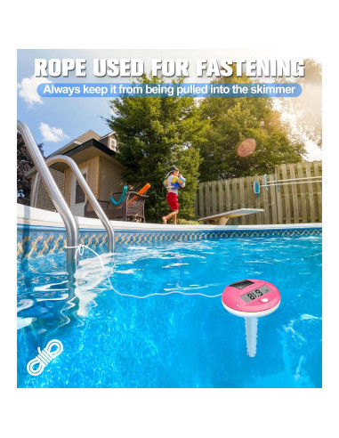 Termómetro Digital Flotante FirstE 2025 para Piscina Rosa