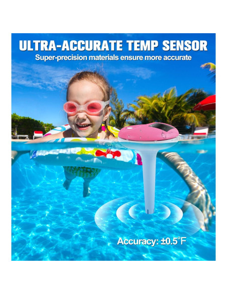 Termómetro Digital Flotante FirstE 2025 para Piscina Rosa