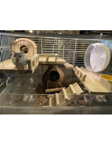 Plataforma de Madera para Mascotas CAREUPET con Escalera