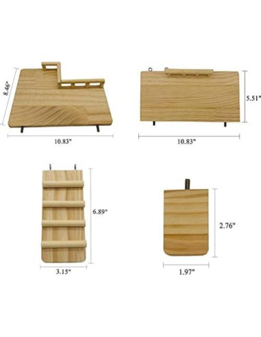 Plataforma de Madera para Mascotas CAREUPET con Escalera