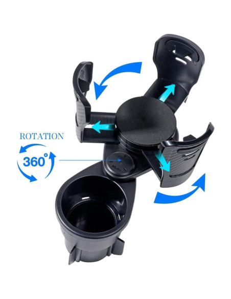 Soporte para Tazas de Coche Banseko BJ-2088 Ajustable Negro Soporte para Tazas de Coche Banseko BJ-2088 Ajustable Negro