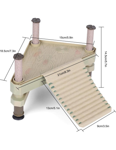 Plataforma Flotante para Tortugas Aramox 21 x 18.5 x 15 cm
