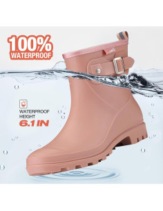 Botas de Lluvia Cortas HISEA para Mujeres, Impermeables y Antideslizantes 2