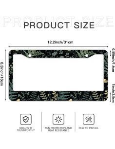Marco de Placa de Licencia Aluminio GODARM 30.9x16 cm Bosque de Helechos 2