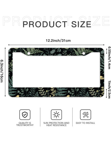Marco de Placa de Licencia Aluminio GODARM 30.9x16 cm Bosque de Helechos